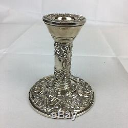 Vintage 1987 Broadway & Co En Argent Sterling Rempli Bougeoirs Paire 10cm De Haut