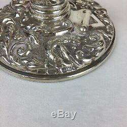 Vintage 1987 Broadway & Co En Argent Sterling Rempli Bougeoirs Paire 10cm De Haut