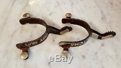 Vintage Argent Monté Deux Éperon Par Le Célèbre Fabricant Du Texas Jeff Payne Cowboy