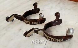Vintage Argent Monté Deux Éperon Par Le Célèbre Fabricant Du Texas Jeff Payne Cowboy