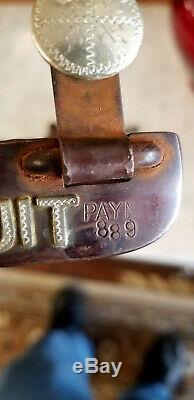 Vintage Argent Monté Deux Éperon Par Le Célèbre Fabricant Du Texas Jeff Payne Cowboy