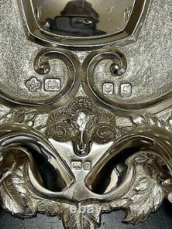 Vintage Aspery Silver Sterling Paire Sconces Murales, Très Rare Et Lourd, Inhabituel