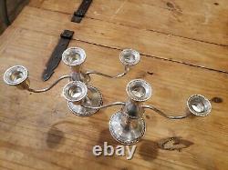 Vintage Duchin Sterling Silver Paire 2 Bras Candélabres Bougeoirs Weighted