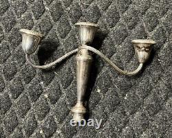 Vintage Gorham Argent Sterling Porte-Bougie Triple Paire de Bougeoirs Sans Base