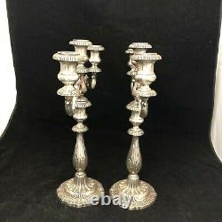 Vintage Incroyable Pair Sterling Silver Candleabras