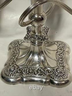 Vintage International Silver Company Candelabra 3 Bras Paire Candle Holder 9.5