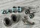 Vintage Lot 5 Paires De Boucles D'oreilles En Argent Sterling 925 Signées Navajo 28g