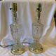 Vintage Paire Heyco Cristal Lampes D'or Hollywood Regency Mid Century Moderne Euc