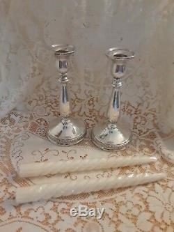 Vintage Paire International Prelude Sterling Silver 7.5 Bougeoirs Pondéré