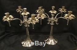 Vintage Paire Quadruple Grand Art Nouveau Candleabras H6