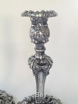 Vintage Reed Et Barton Rococo Argent De Style Bougeoirs Grand Paire No. 746