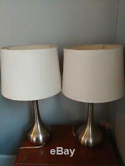 Vintage Retro MID Siècle Moderne Paire Lampe Atomic (2) Avec Des Nuances