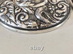 Vintage Solid Silver Paire Orné Solide Chandeliers En Argent