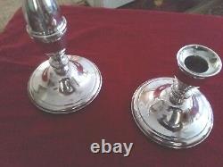 Vintage Westmorland Sterling Silver 13 1/2 Candidat Avec Bases Poids Pair