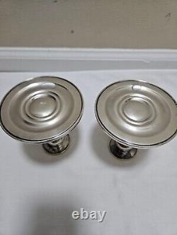 Vtg Gorham Original en Argent Massif Chantilly Paire de Bougeoirs EP YC3004