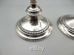 Vtg Gorham Sterling Silver Bougie Bougeoir Paire Set No 809 Pilier