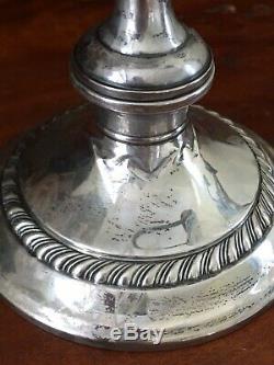 Vtg Paire 11,5 Gotham 3-light En Argent Sterling Weighted Candélabres Bougeoirs
