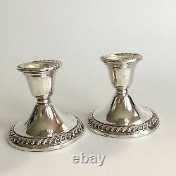 Vtg Rogers Sterling Argent Candelabra Convertible Holds 6 Bougies Paire Pondérée