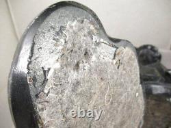 Vtg Set Pair 1961 Universal Staturary Black To Silver Cubist Cat Sculptures Figu